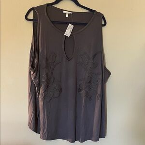 Maurices Dark Gray Floral Tank Top